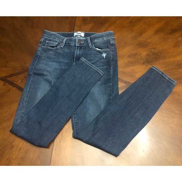 PAIGE Denim - PAIGE Verdugo Ankle Distressed Jeans Midrise Skinny - Size 28"
